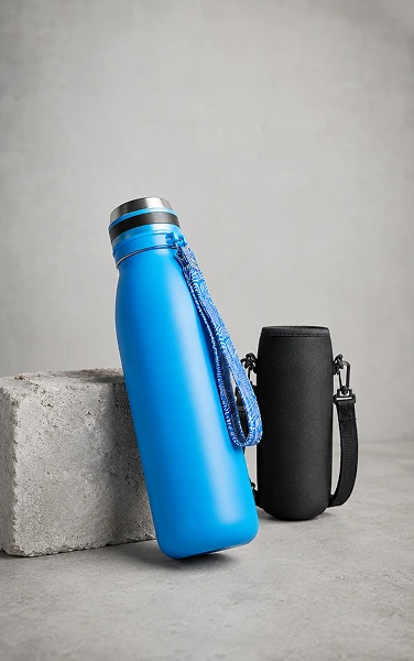 Vezato Edelstahl Trinkflasche 500 ml, auslaufsicher, für Kohlensäure