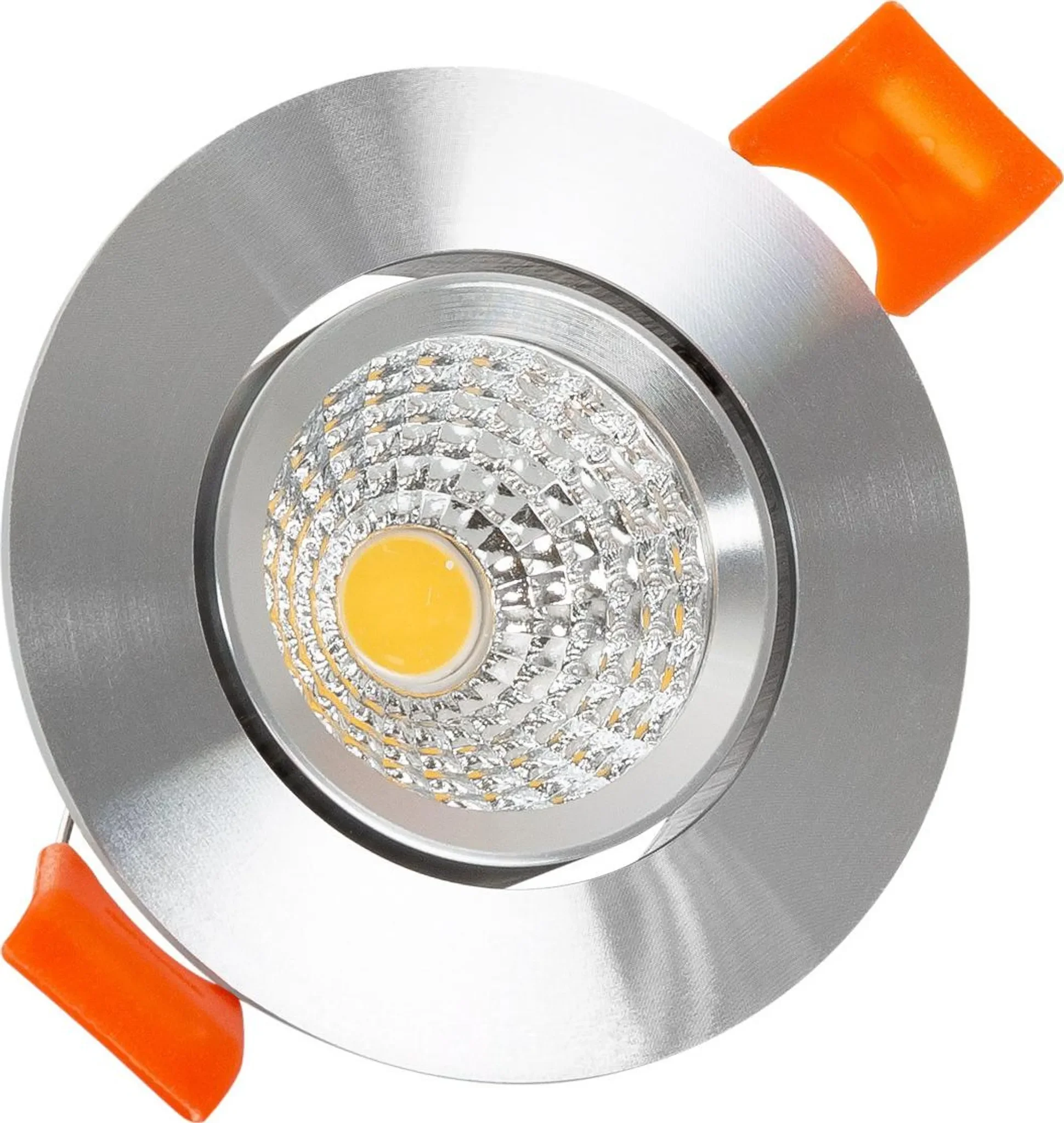 LEDKIA LED Downlight Einbaustrahler – 5 W, COB, CRI 90, 2700 K, silber