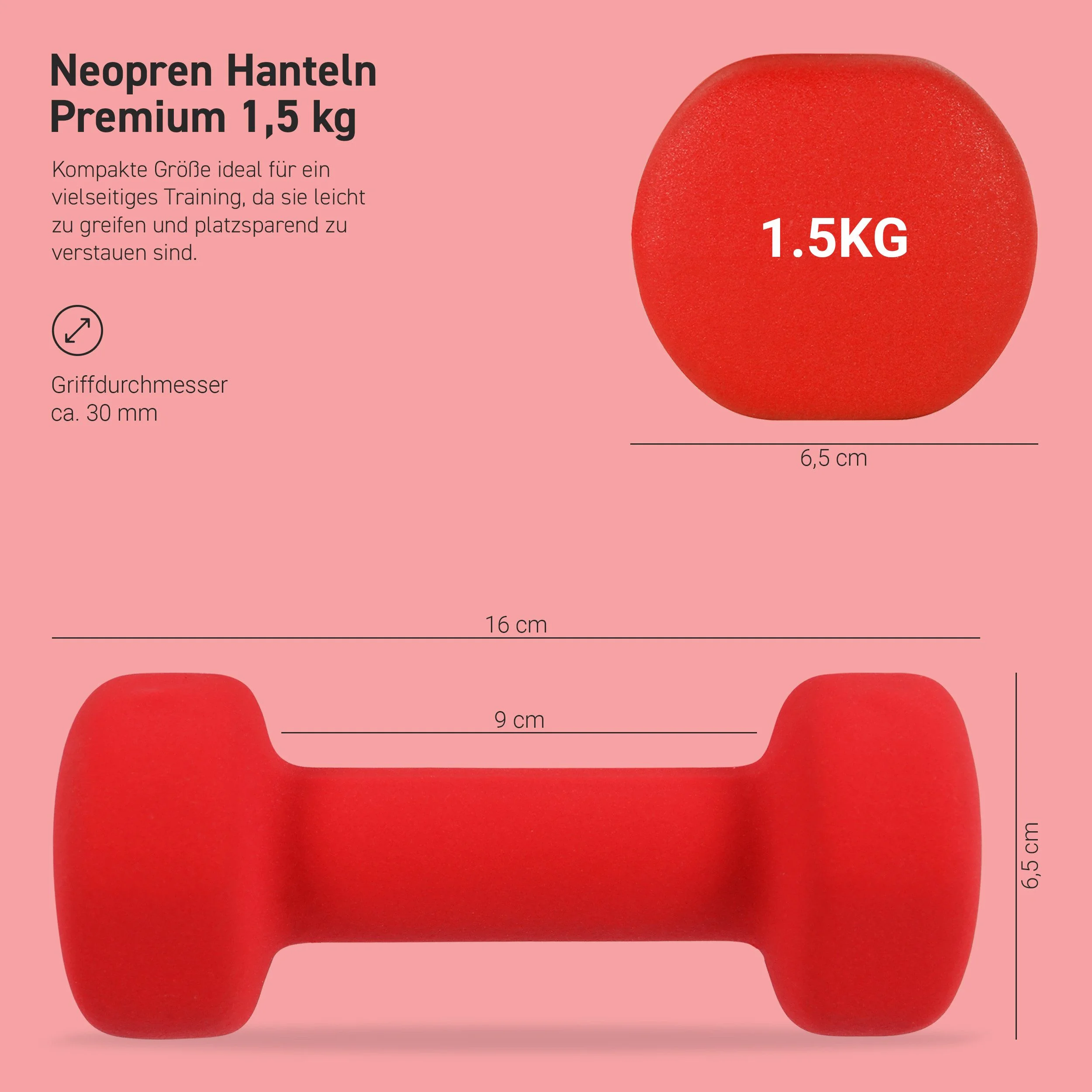 MSPORTS Neopren Hantelset 2er Set 0,5 bis 5 kg inkl Übungsposter