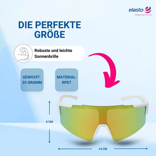 ELASTO Sonnenbrille Schnelle Brille verspiegelt mit Mikrofaserbeutel