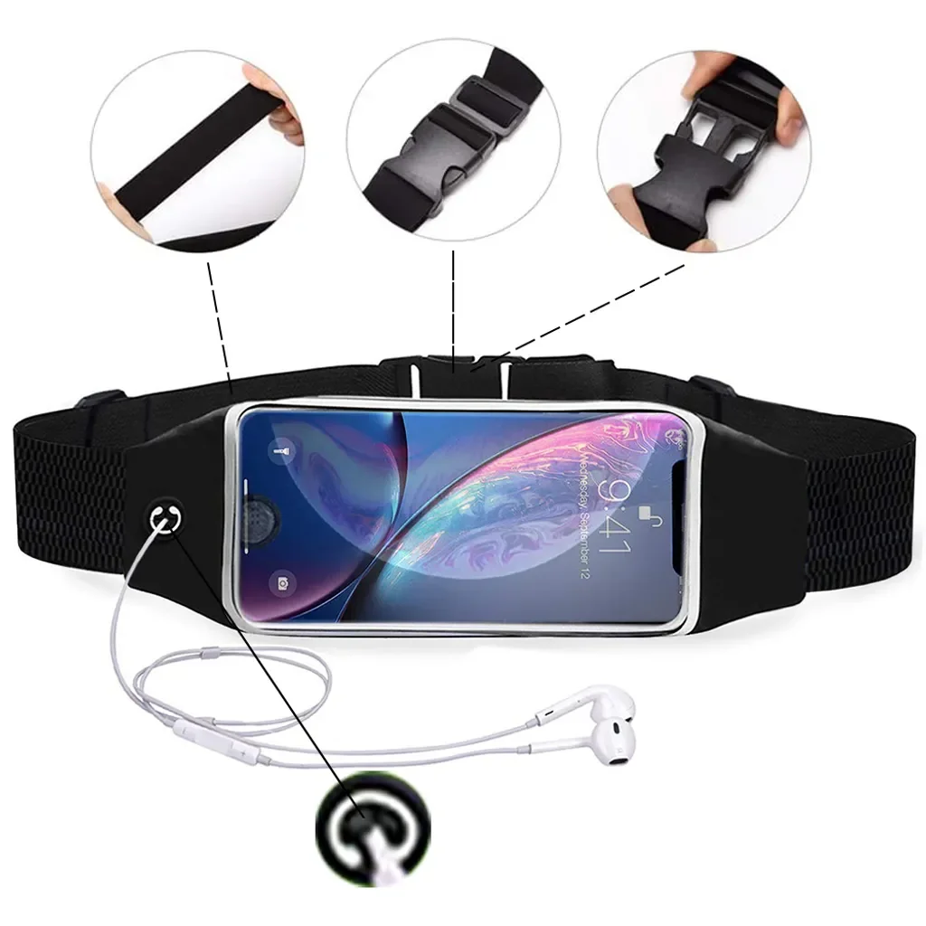 Jormftte Laufgürtel wasserfest Handytasche für iPhone Samsung Schwarz