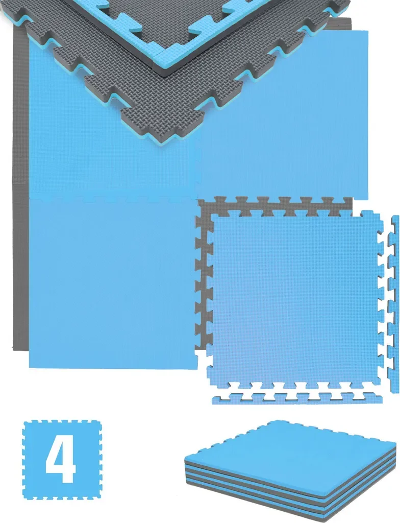 Eyepower Bodenschutz Fitnessmatte 1 m2 4x 50x50 cm 2 cm dick