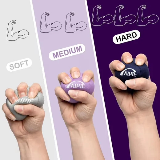 LUXUSKOLLEKTION Handmuskeltrainer Griffbälle 3er silber hellviolett