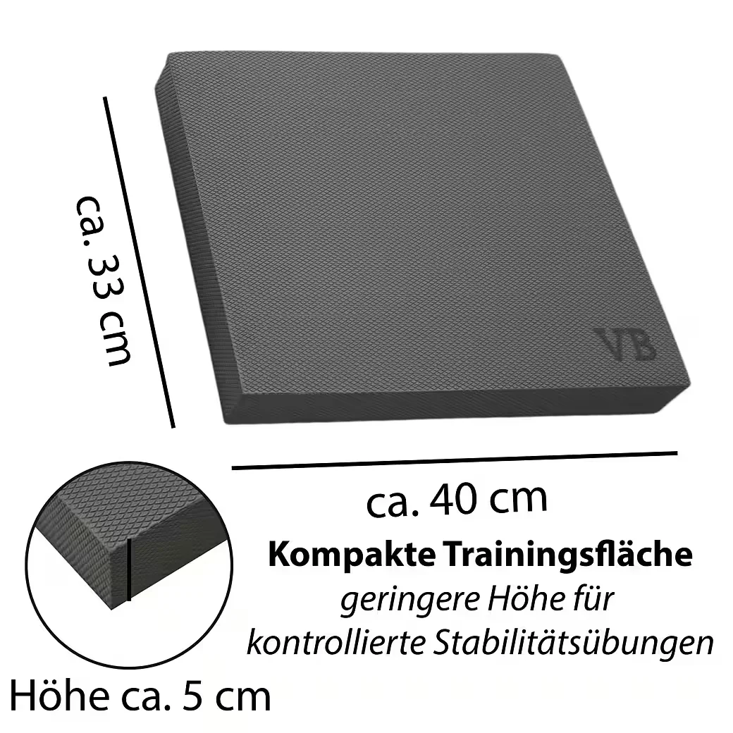 VONBUEREN Balance Pad 40x33x5 cm grau TPE rutschfest Yoga Training