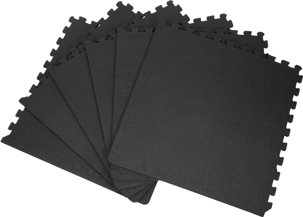 JEOBEST 6x EVA Bodenschutzmatten Set 60x60 cm schwarz Fitness