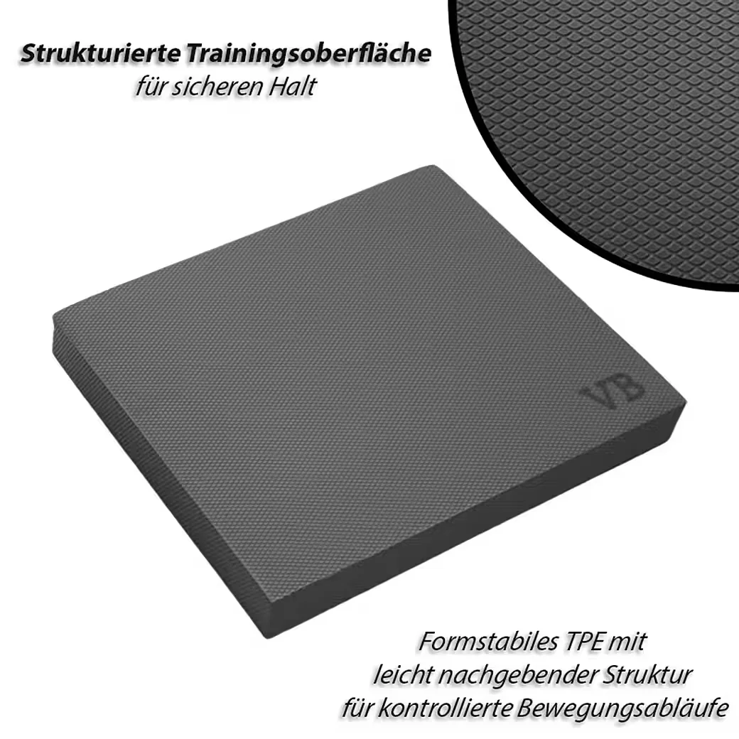 VONBUEREN Balance Pad 40x33x5 cm grau TPE rutschfest Yoga Training