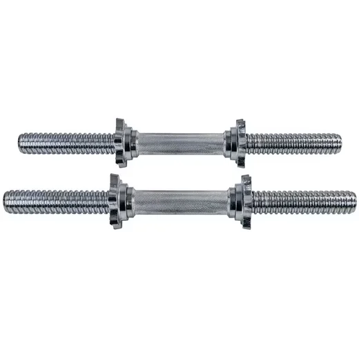 RAMROXX Kurzhantelstangen 2x 42 cm, 30 mm, gerändelt, Sternschrauben