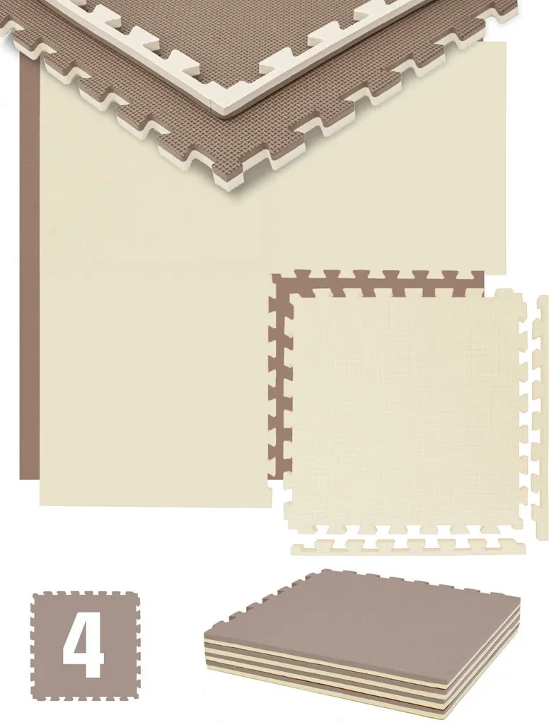 Eyepower Bodenschutzmatten 4er Set 50x50 cm 2 cm Puzzlematte