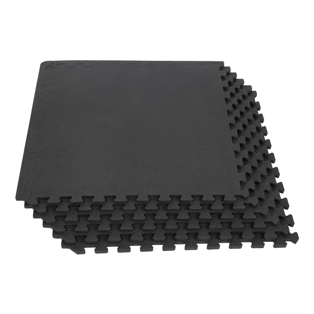 JEOBEST 6x EVA Bodenschutzmatten Set 60x60 cm schwarz Fitness