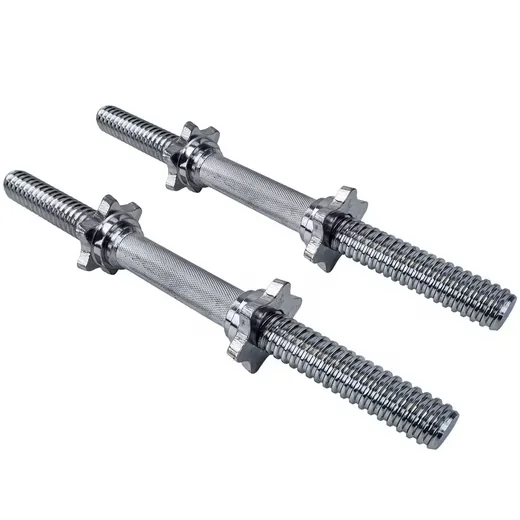 RAMROXX Kurzhantelstangen 2x 42 cm, 30 mm, gerändelt, Sternschrauben