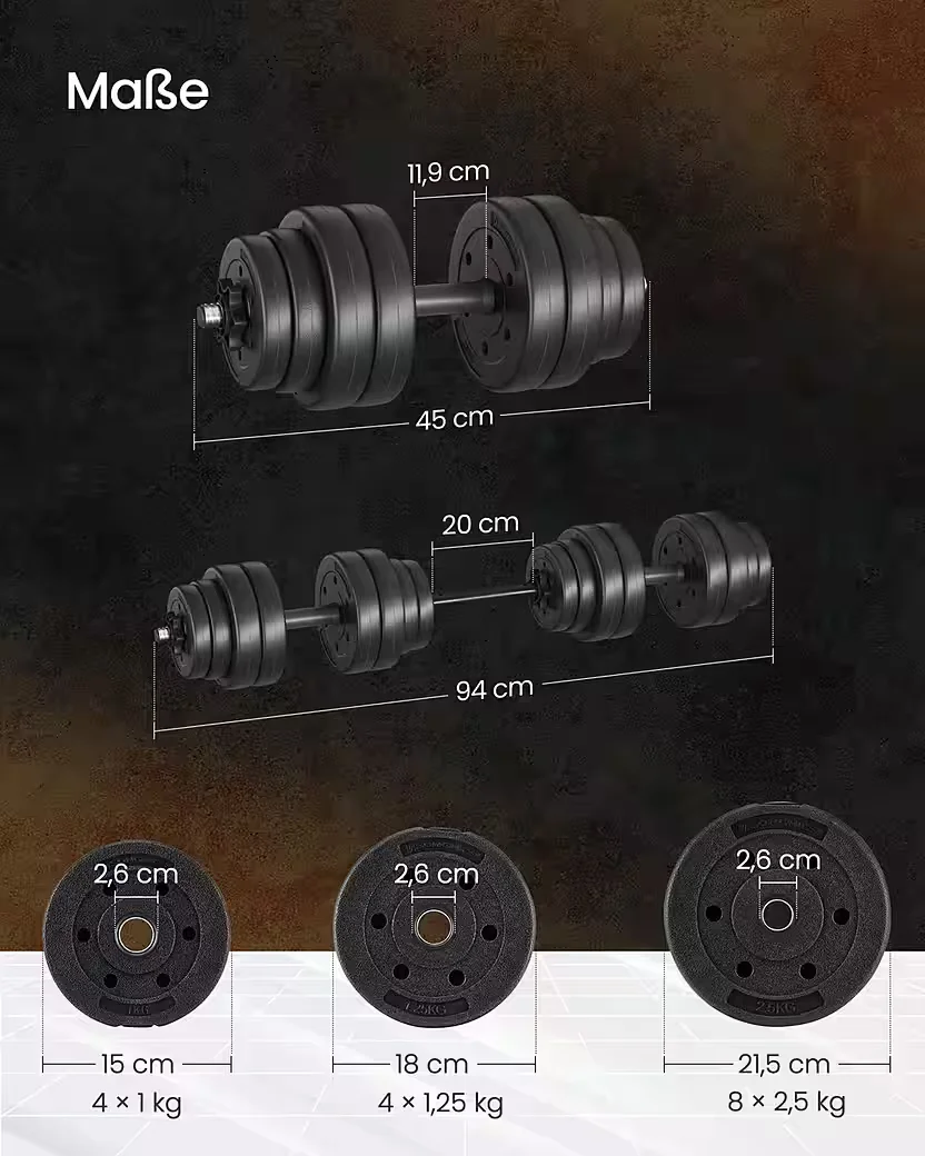 SONGMICS Hantelset 30 kg für Krafttraining zuhause