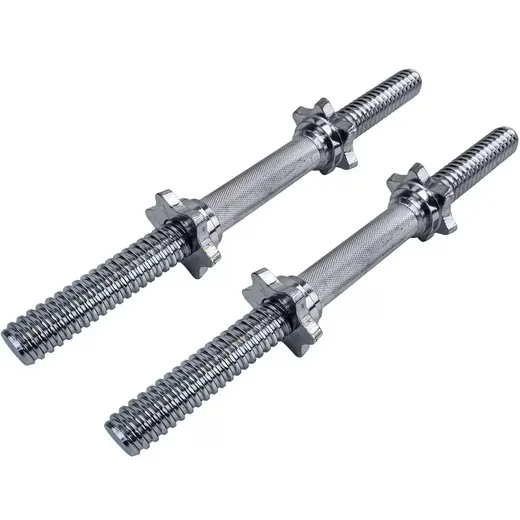 RAMROXX Kurzhantelstangen 2x 42 cm, 30 mm, gerändelt, Sternschrauben