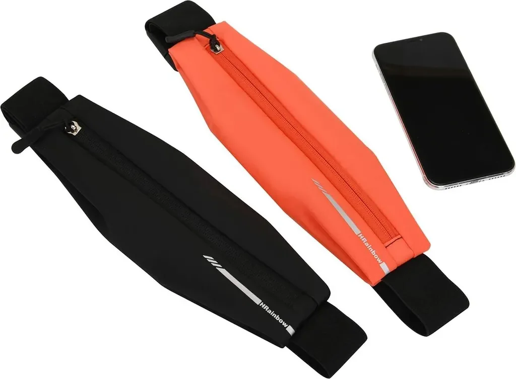 Markenlos wasserdichte Laufgürteltasche, Handy bis 7,5 Zoll, schwarz