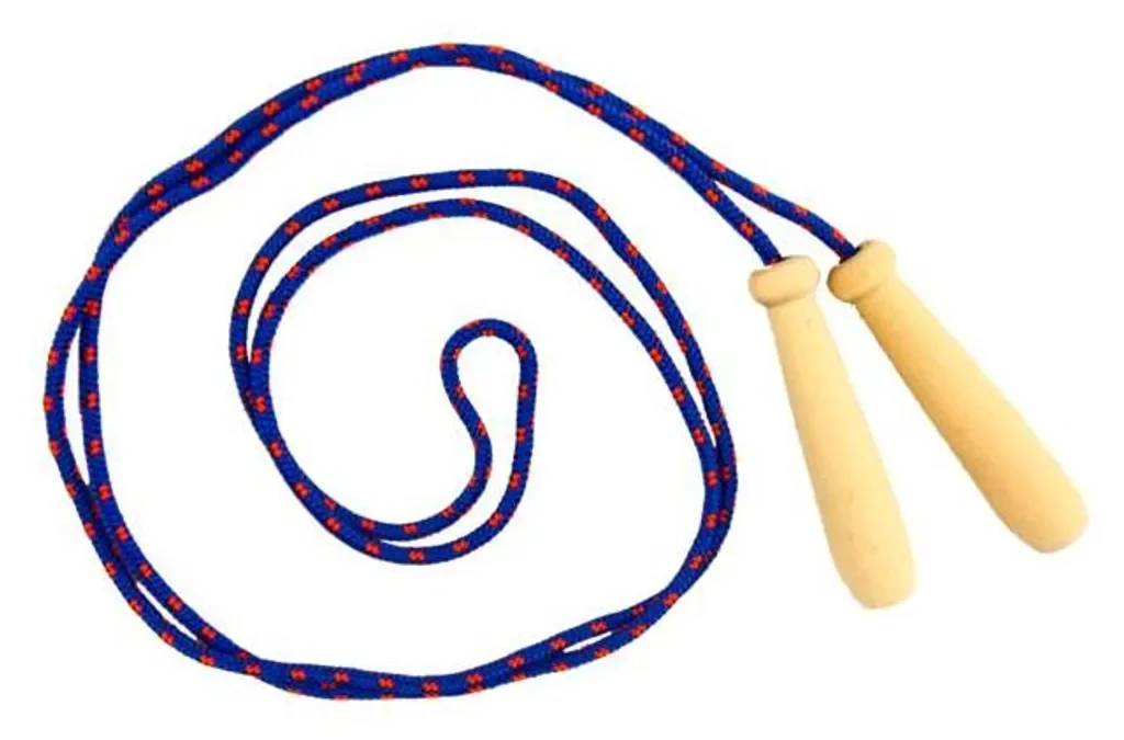 INNY Springseil 3 m blau mit Holzgriffen