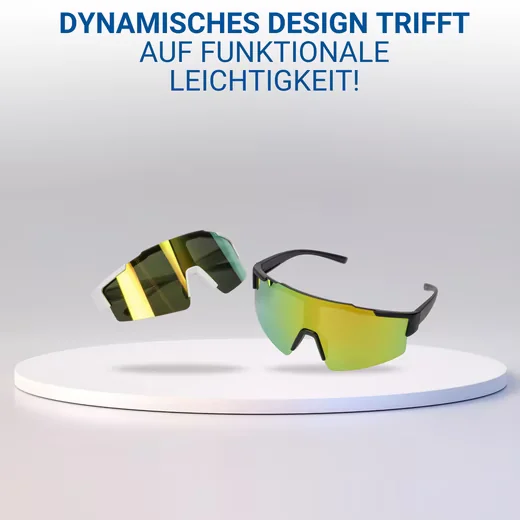 ELASTO Sonnenbrille Schnelle Brille verspiegelt mit Mikrofaserbeutel