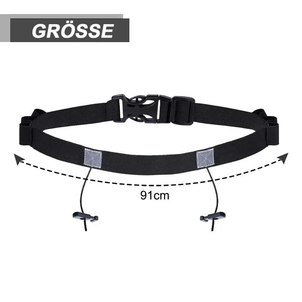 Jormftte Startnummerngürtel 2er Triathlon reflektierend 6 Gel Loops