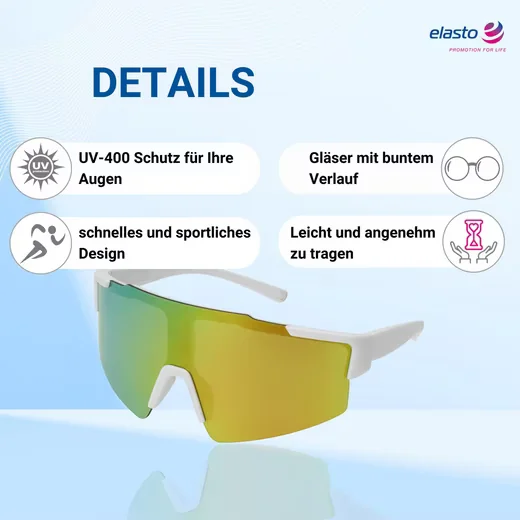 ELASTO Sonnenbrille Schnelle Brille verspiegelt mit Mikrofaserbeutel