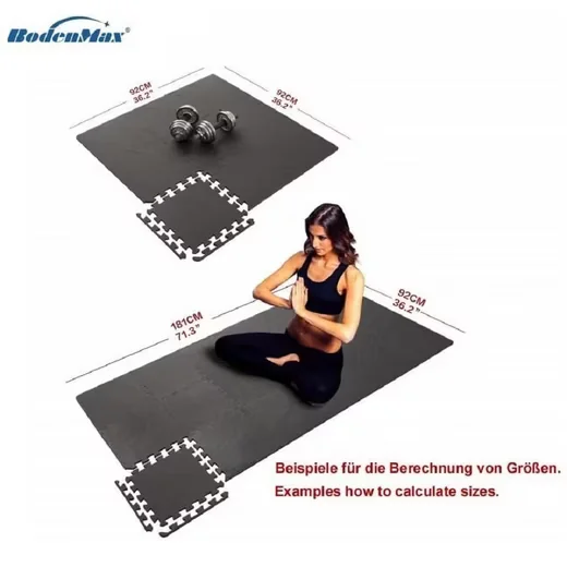BODENMAX Bodenschutzmatte Sportmatte Puzzle 30x30x1 cm