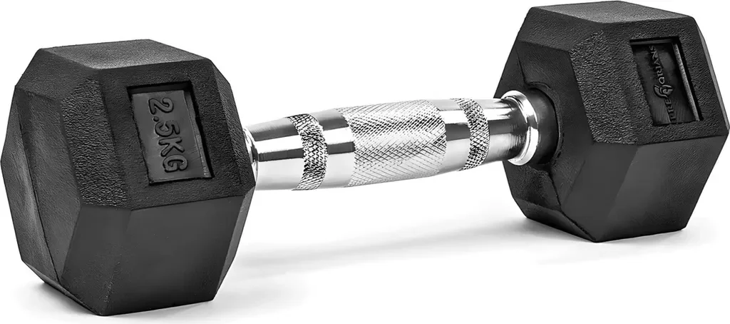 Pretorians Hexagon Kurzhantel 2,5 kg Gummi für Krafttraining Fitness
