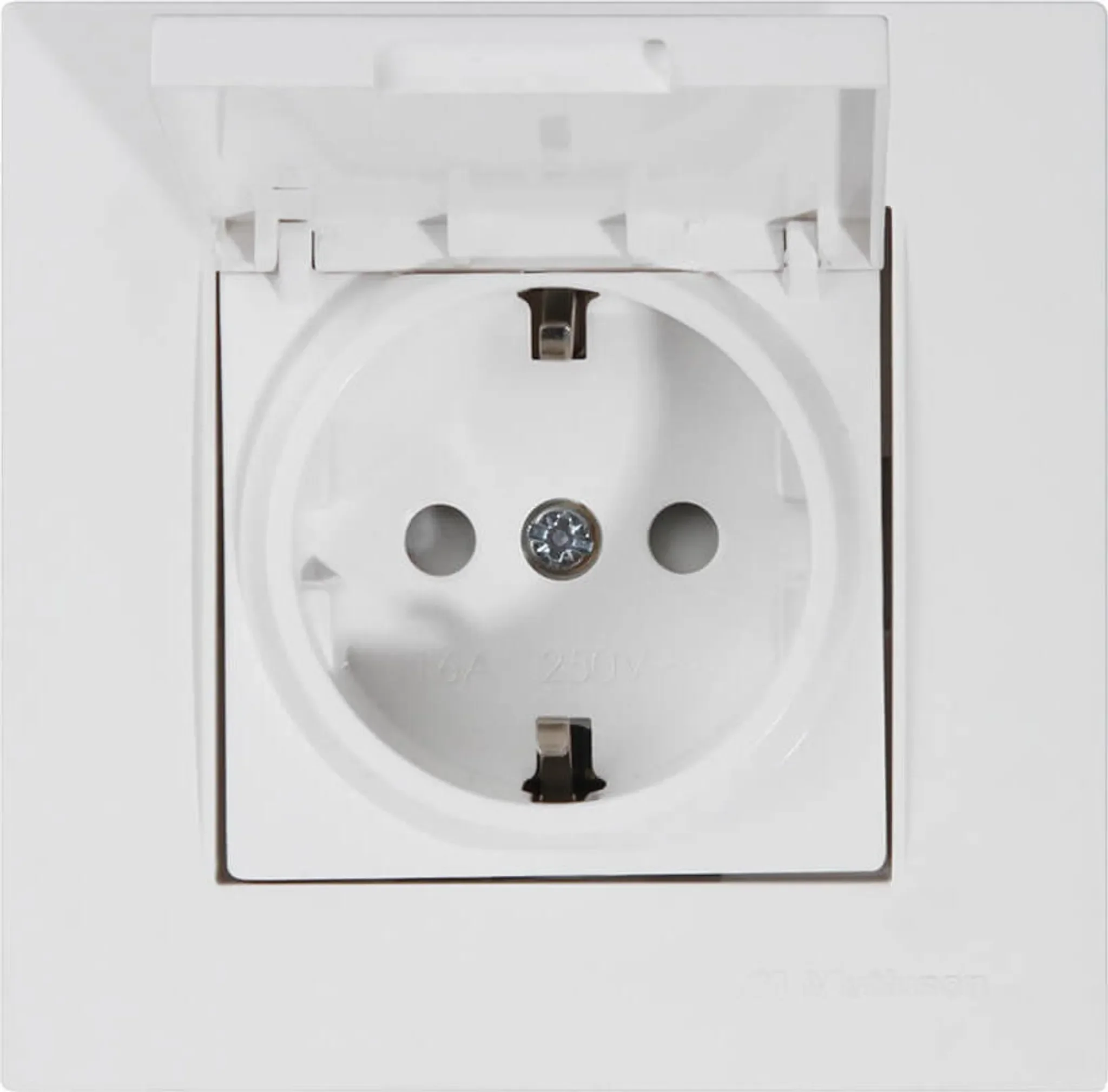 Mutlusan Rita Steckdose mit Deckel – Unterputz, Weiß
