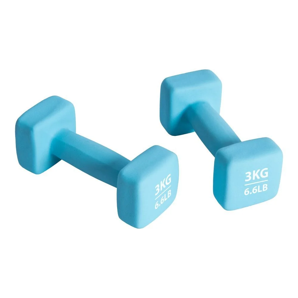 PURE 2 IMPROVE Neopren Kurzhanteln Set 2 x 3 kg hellblau