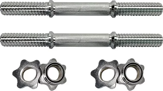BODY COACH Kurzhantelstangen 2 x 35,2 cm 30 mm Chrom Sternschrauben
