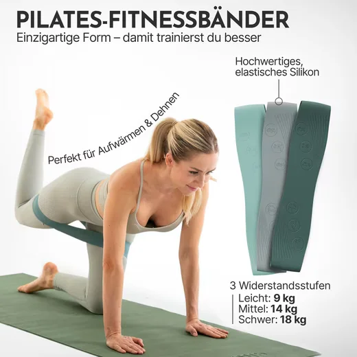 NEOLYMP Fitnessbänder 3er Set 9 14 18 kg Pilates Resistance Bands