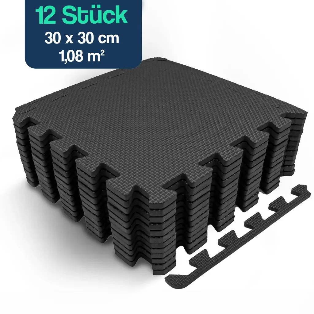 Hulser Puzzlematte Bodenschutz 12 Stück 30x30x1 cm 1,08 m2