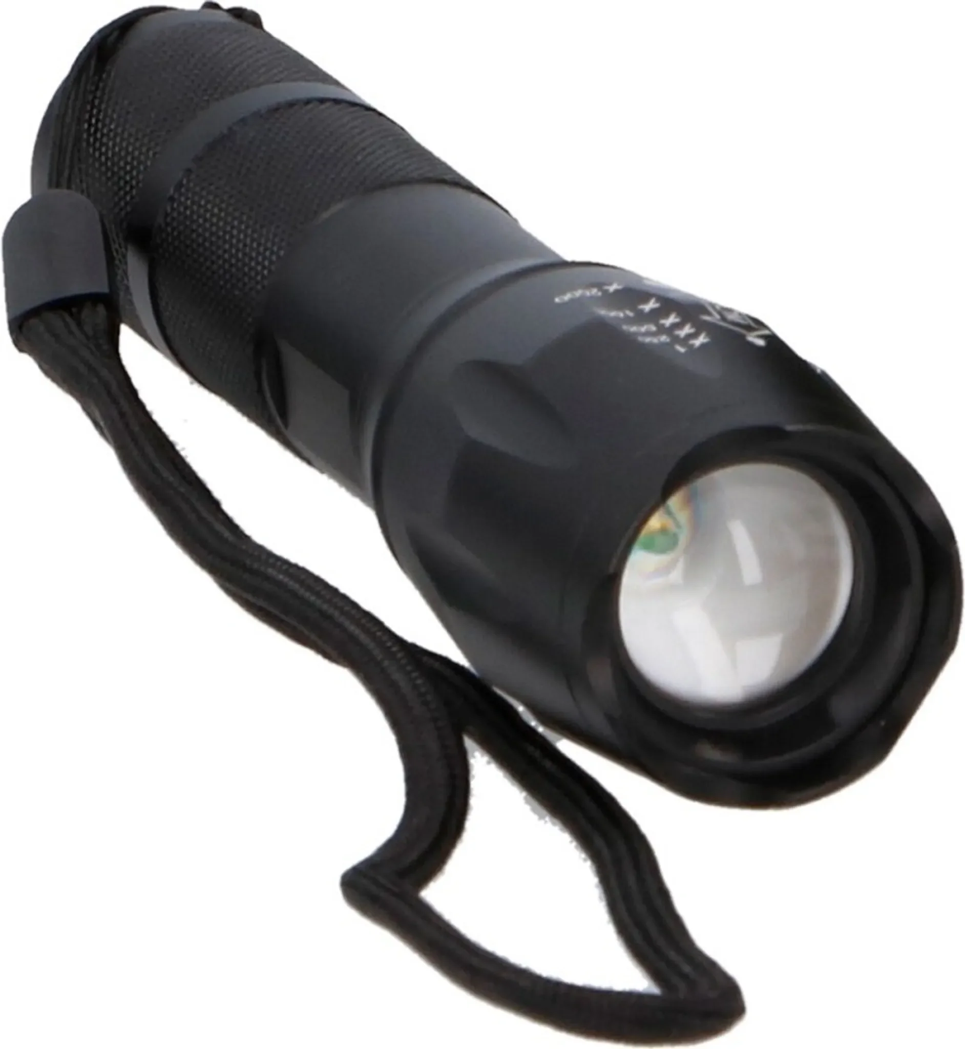 Militär-Taschenlampe LED · Aluminium · 13 cm · Schwarz