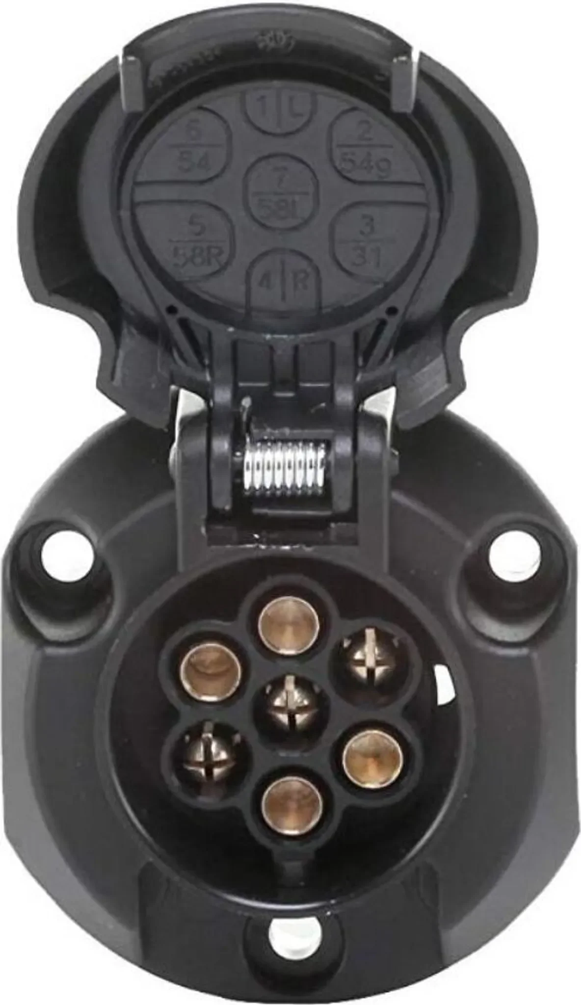 HELLA 8-polige Steckdose – 12V / 16A mit Deckel, Schwarz