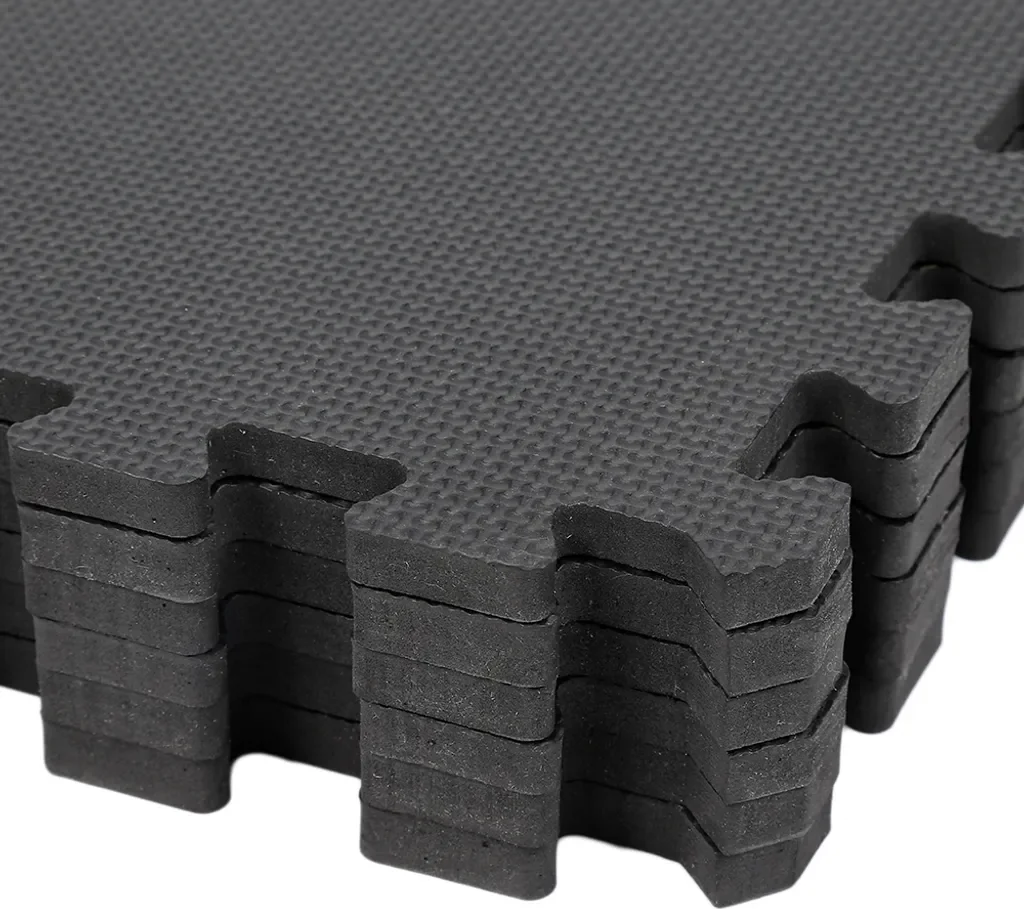 JEOBEST 6x EVA Bodenschutzmatten Set 60x60 cm schwarz Fitness