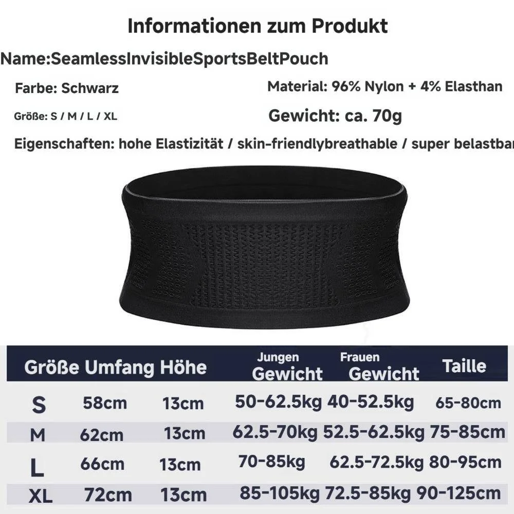 BLUSMART Bauchtasche unsichtbar nahtlos Laufgürtel Joggen Handy