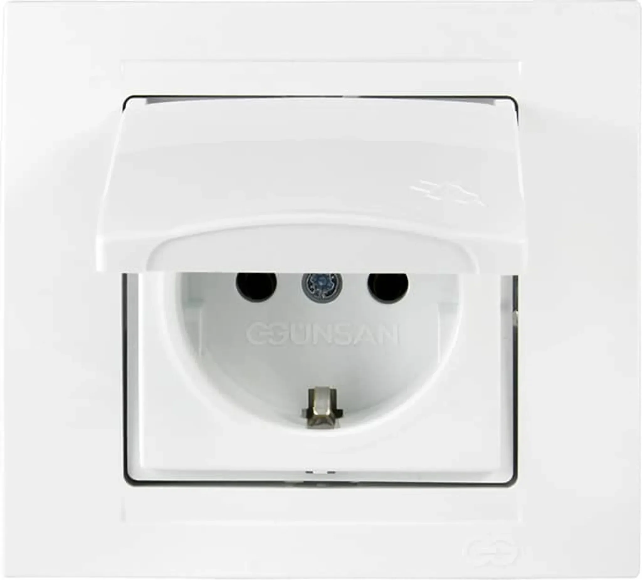 Gunsan Steckdose mit Deckel Unterputz – Serie Moderna, Weiß