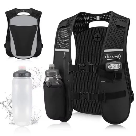 BUNDVIEL Trinkrucksack Laufweste Damen reflektierend 500ml Flasche