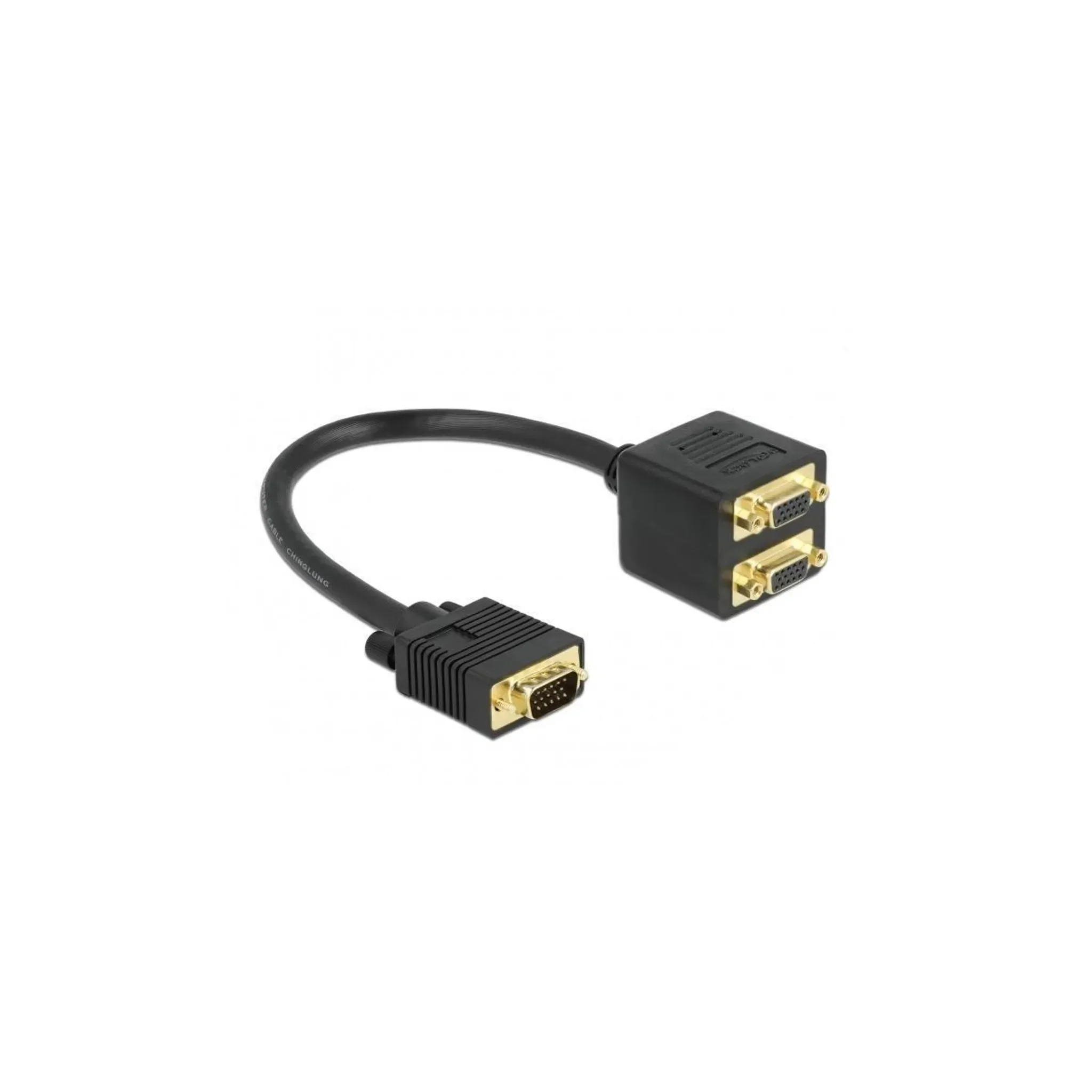 DELOCK VGA Adapter – D-Sub15 (HD-15) auf 2× D-Sub15, 0,20 m