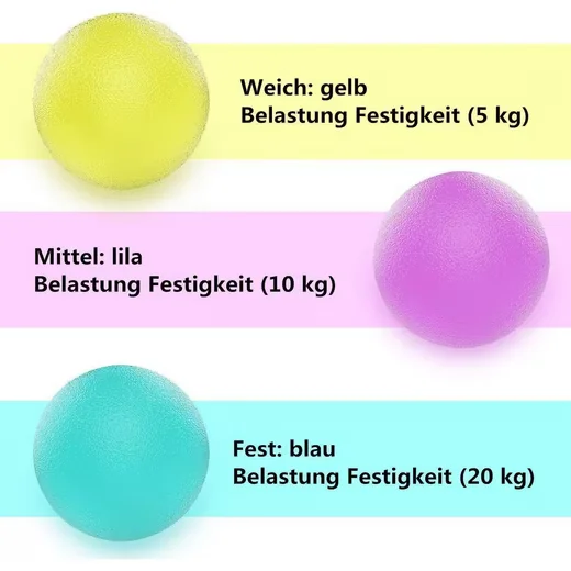 LUXUSKOLLEKTION Handmuskeltrainer Therapiebälle 3er Set Silikon