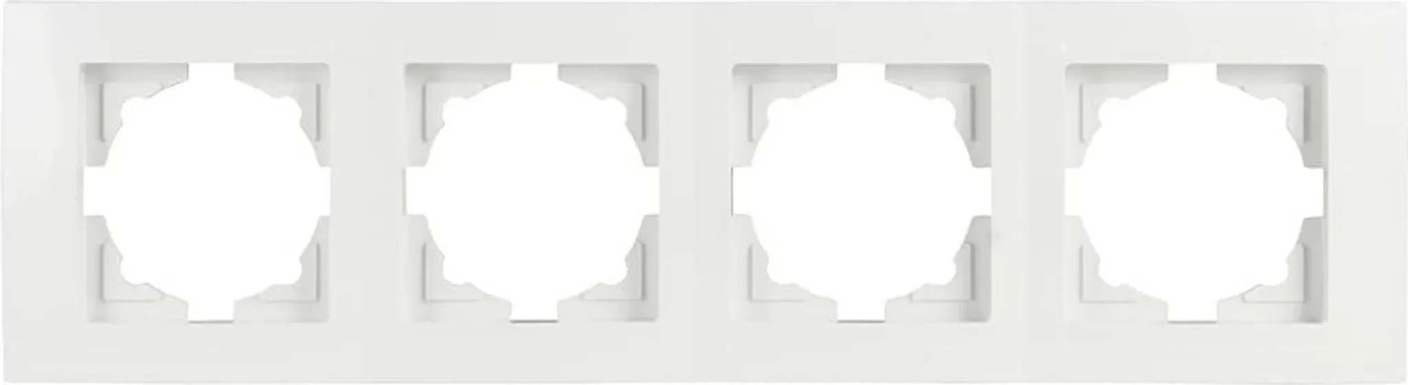 Gunsan Moderna 4-fach Rahmen – Für Steckdosen, Schalter & Dimmer, Weiß