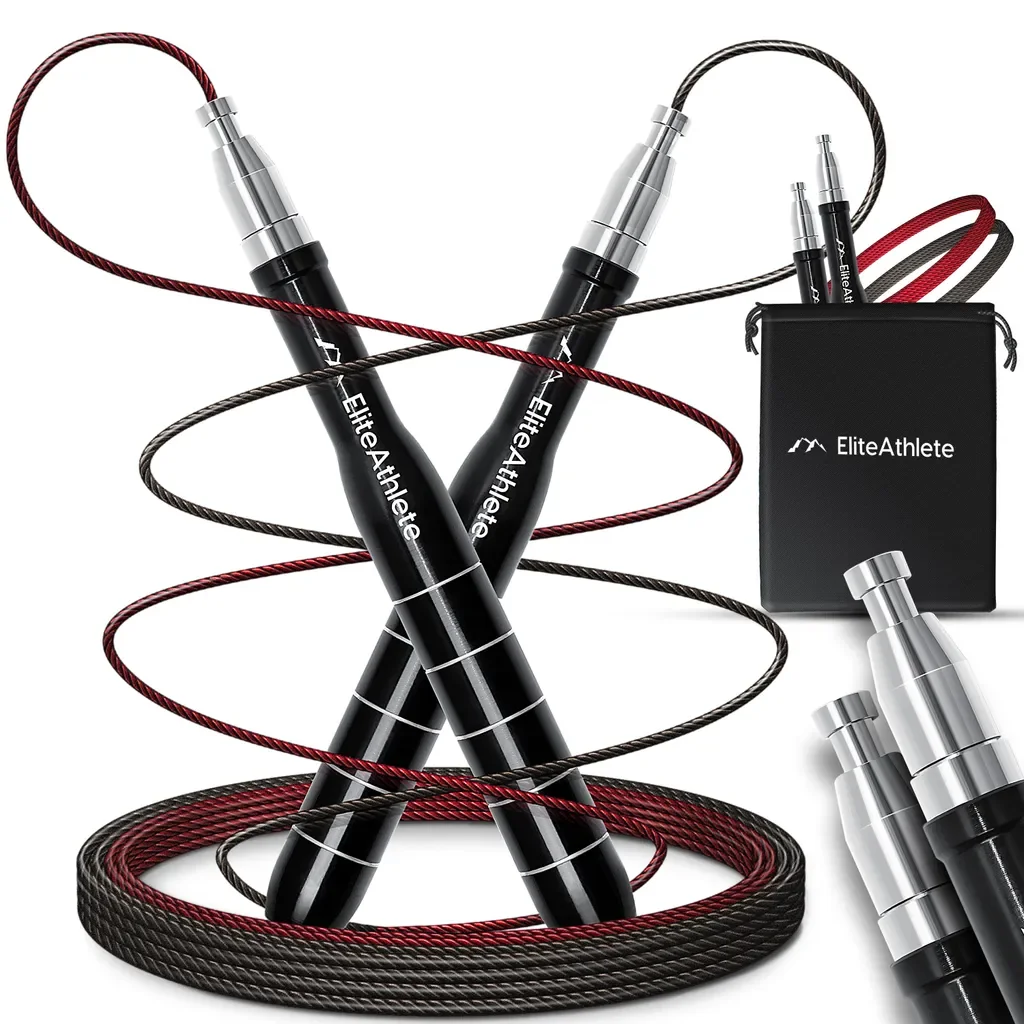 EliteAthlete Springseil mit Profi-Kugellager und Ersatzseil Speed Rope