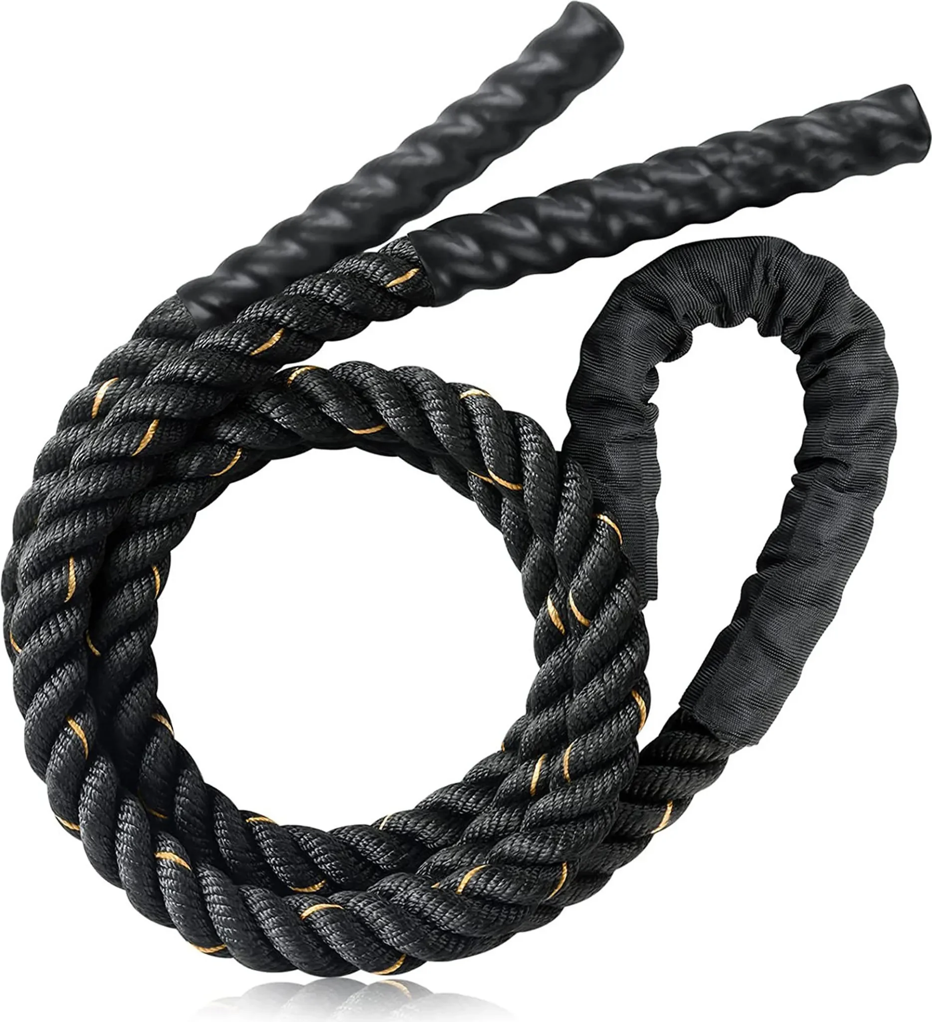 Mmgoqqt Gewichtetes Springseil 3 m 1,3 kg Trainingsseil Battle Rope