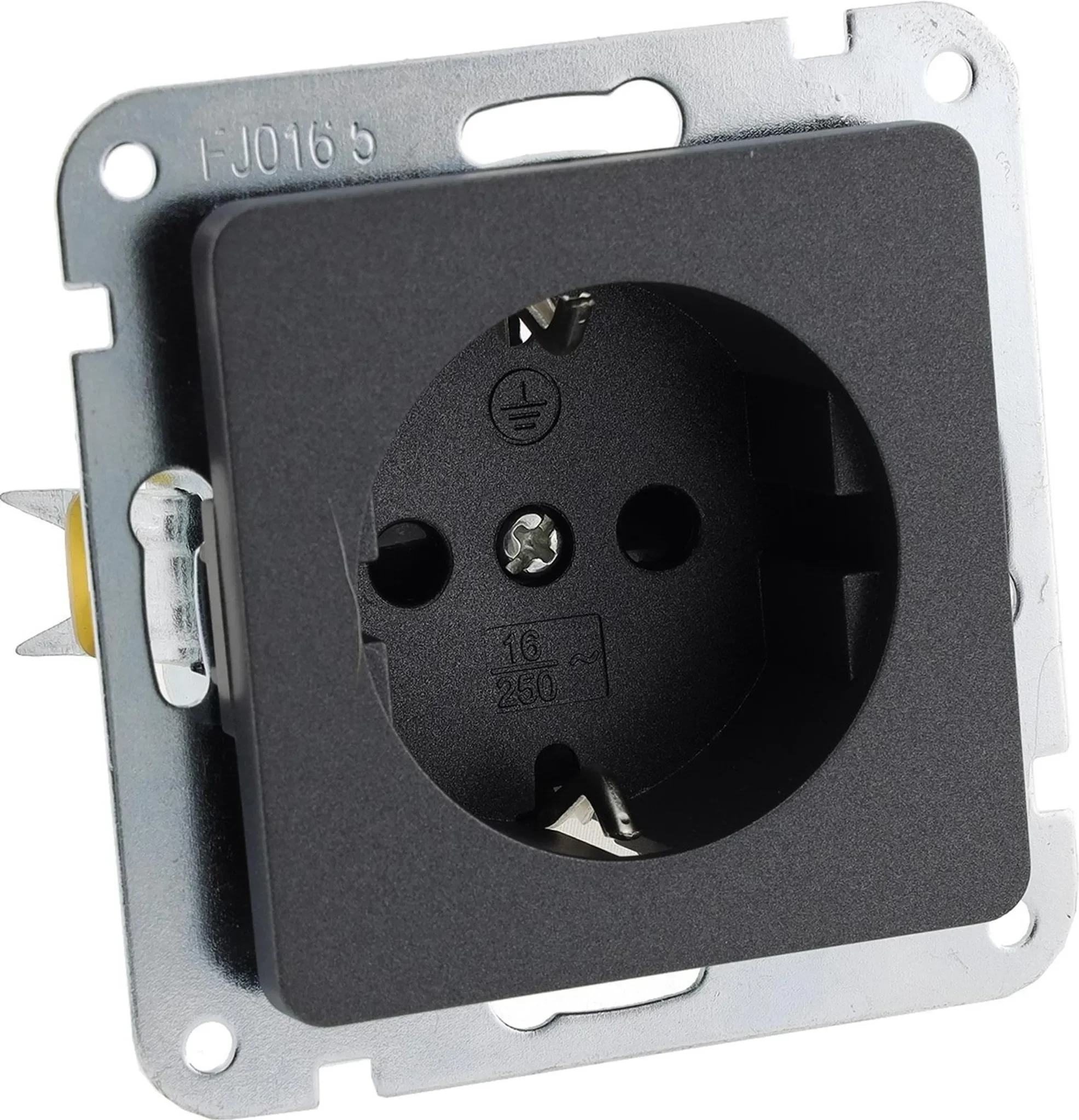 ChiliTec MILOS 23036 Schutzkontakt-Steckdose – Anthrazit, 250V / 16A, ohne Rahmen