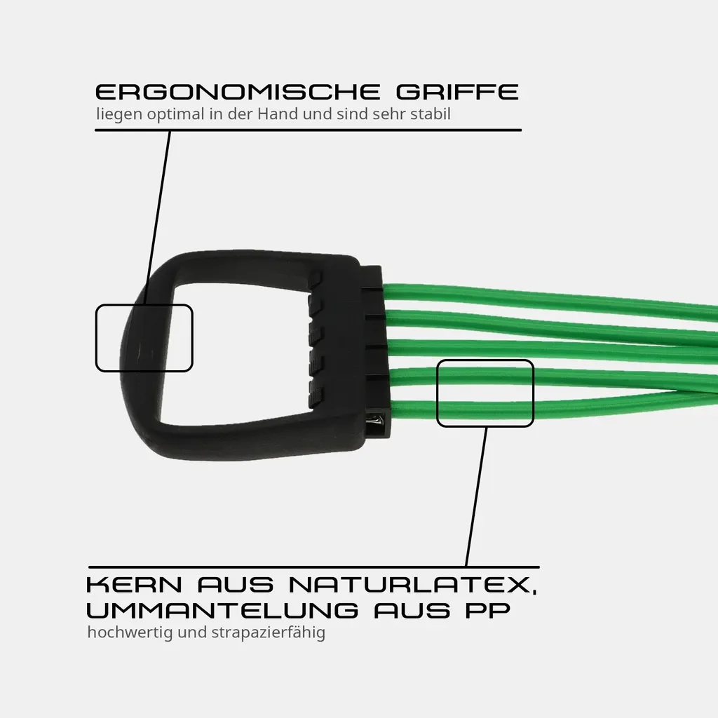DEUSER-SPORTS Expander Original mit Griffen grün 25-125 kg