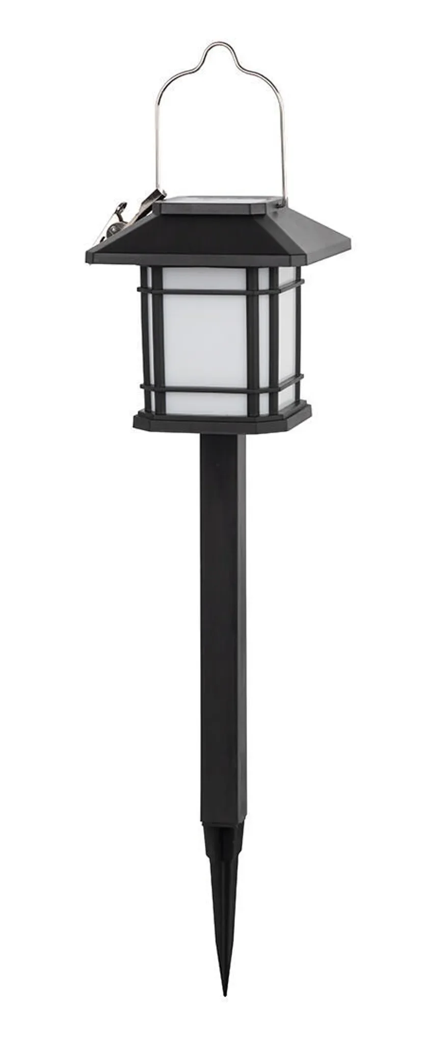 M.A.T. Solar-Laterne – 12 LEDs, Edelstahl/Schwarz, 40 cm