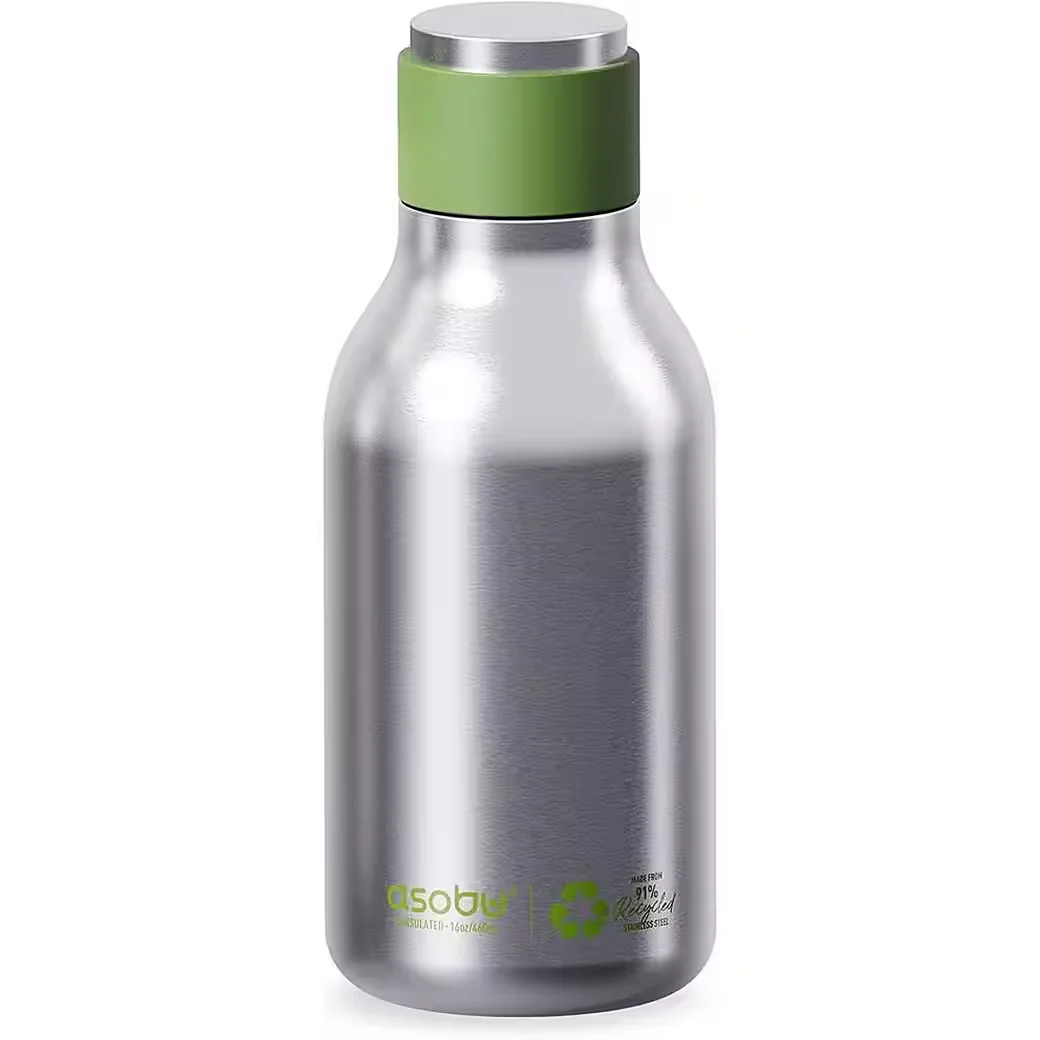 ASOBU Urban Trinkflasche aus recyceltem Edelstahl Silber