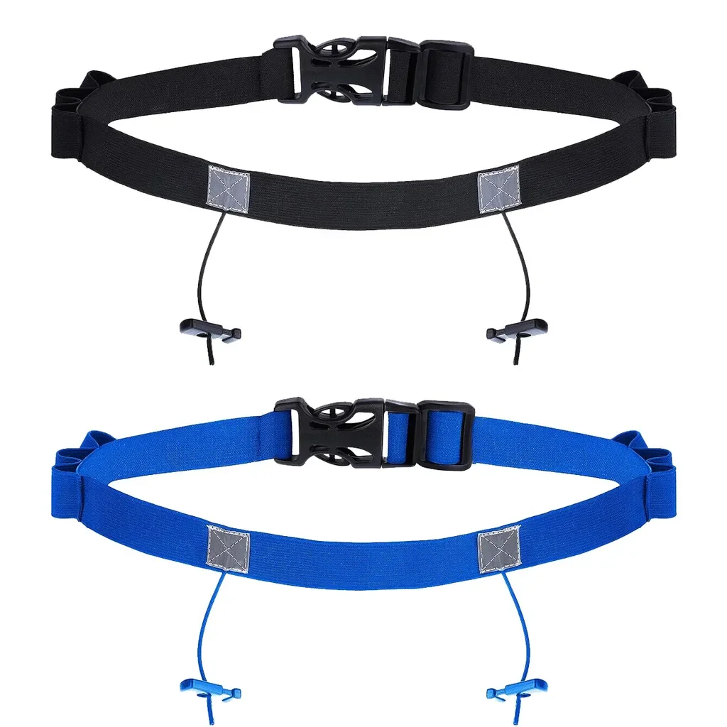Jormftte Startnummerngürtel 2er Triathlon reflektierend 6 Gel Loops