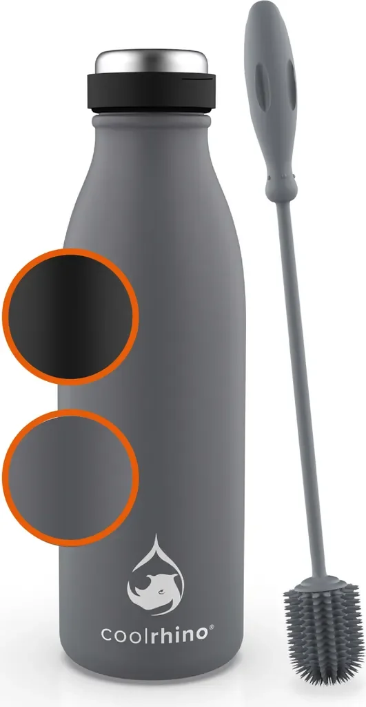 coolrhino Edelstahl Trinkflasche 500ml 1L für Kohlensäure BPA frei