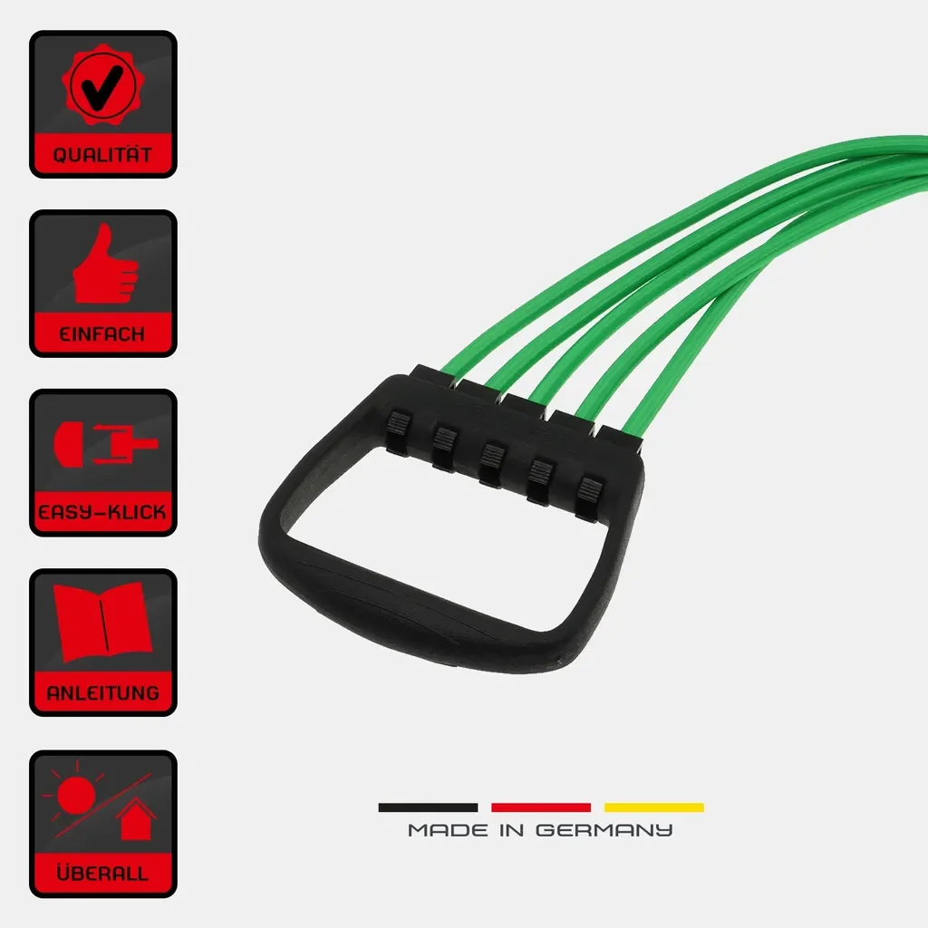 DEUSER-SPORTS Expander Original mit Griffen grün 25-125 kg