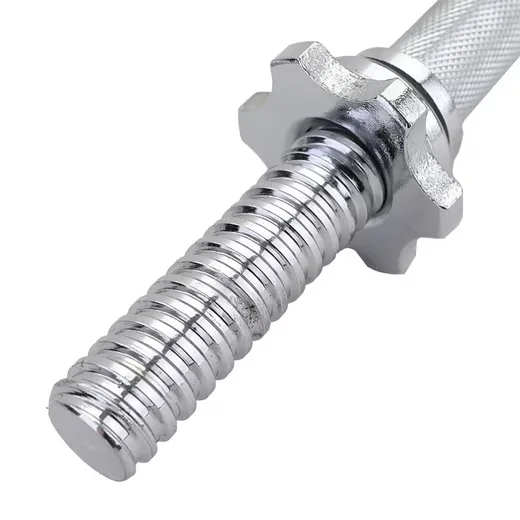 RAMROXX Kurzhantelstangen 2x35 cm Chrom 25 mm mit Sternschrauben