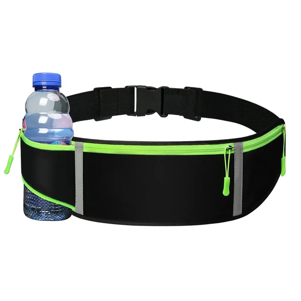Jormftte Hüfttasche mit Trinkflasche, wasserdicht, Laufgürtel Schwarz